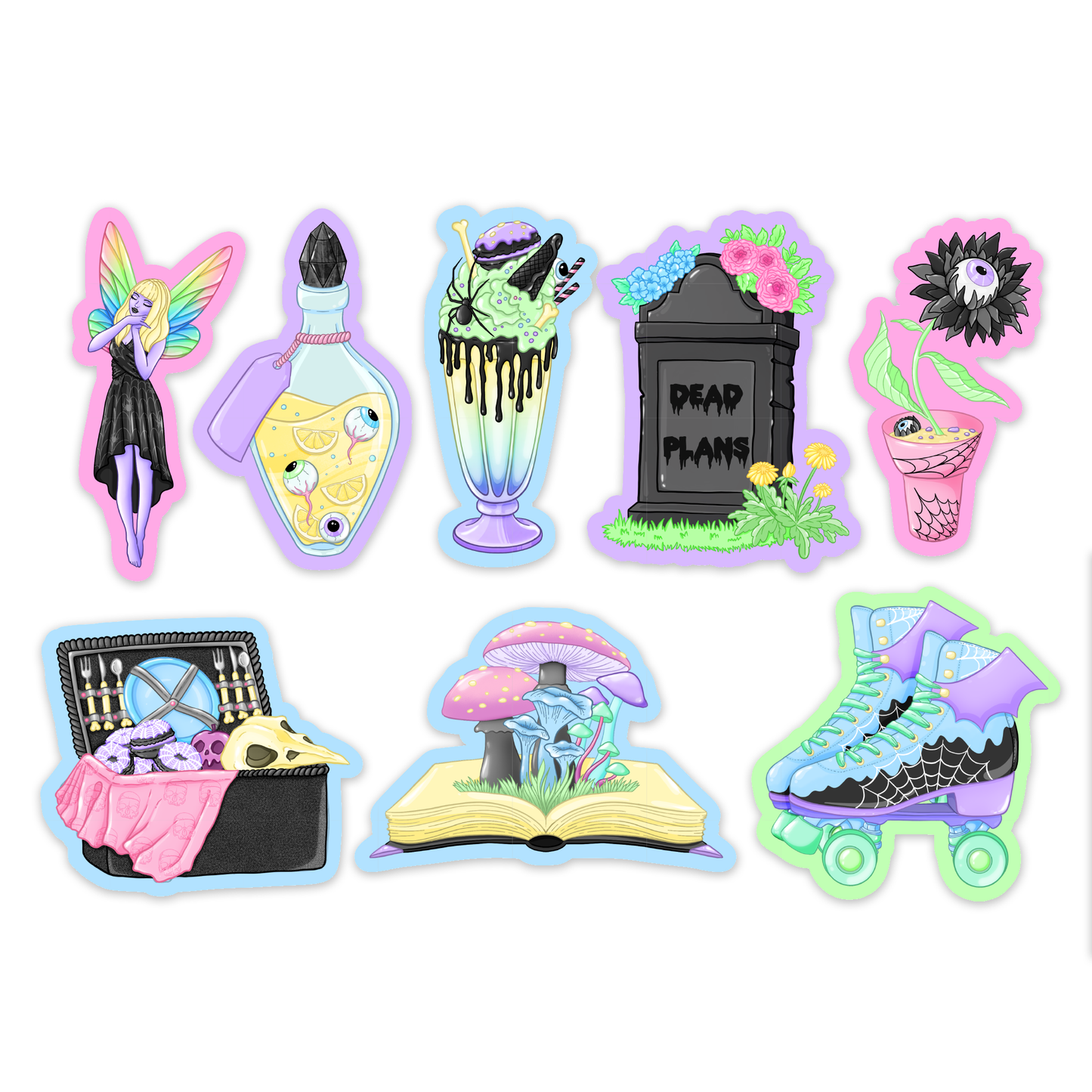 Spooky Petals: Die Cut Sticker Pack