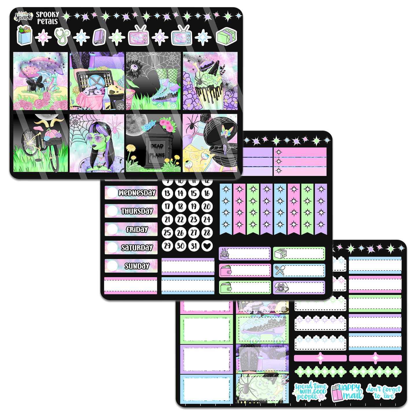 Spooky Petals Sticker Kit