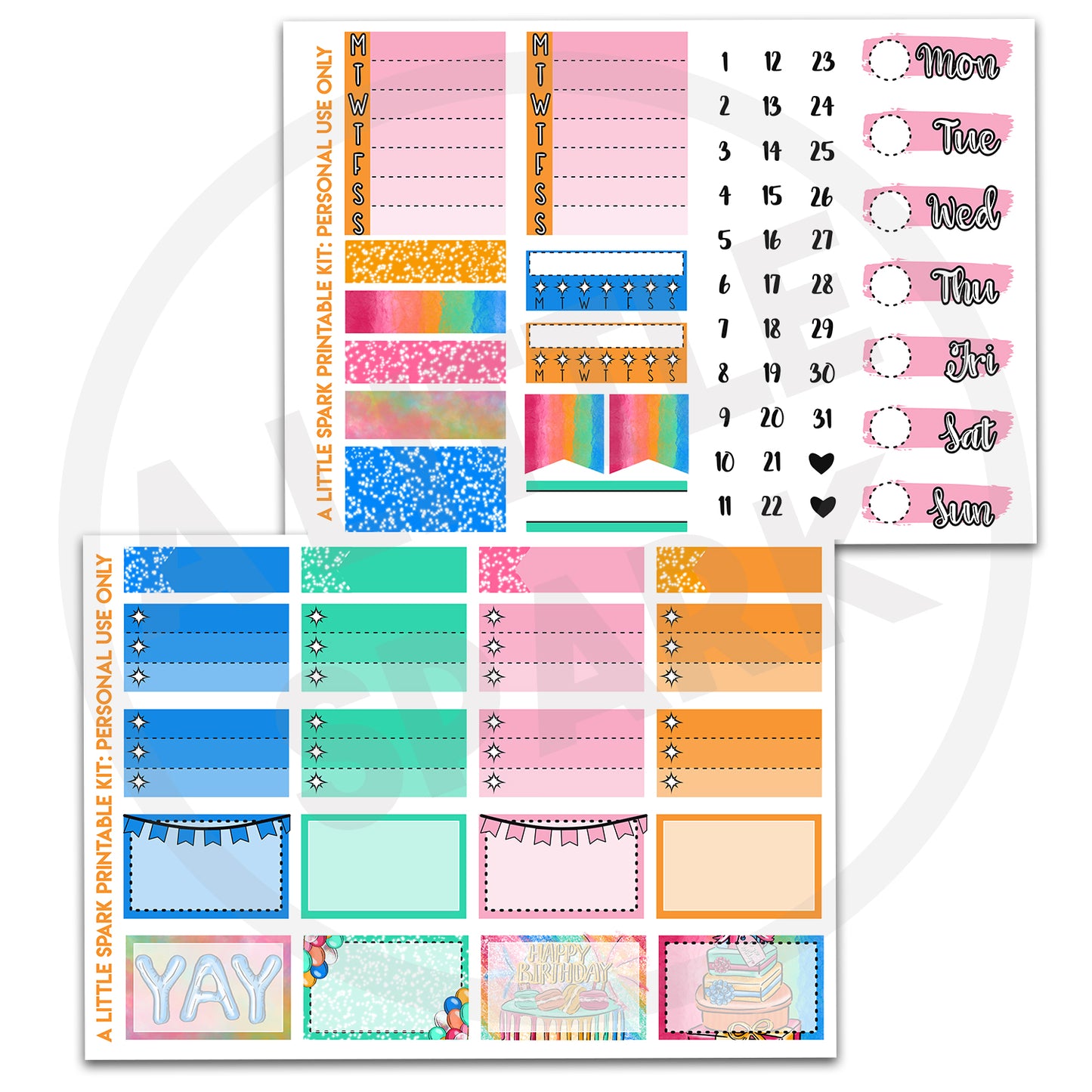 Vertical PRINTABLE Kit: Birthday
