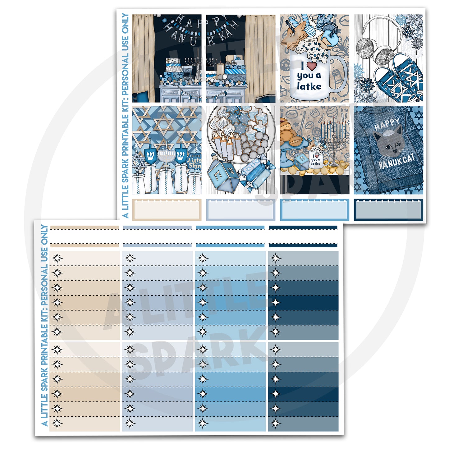 Vertical PRINTABLE Kit: Hanukkah