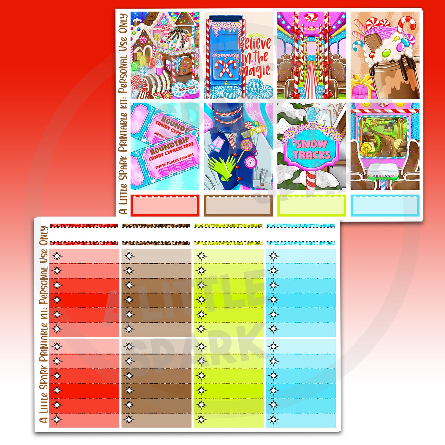 Vertical PRINTABLE Kit: Snow Tracks