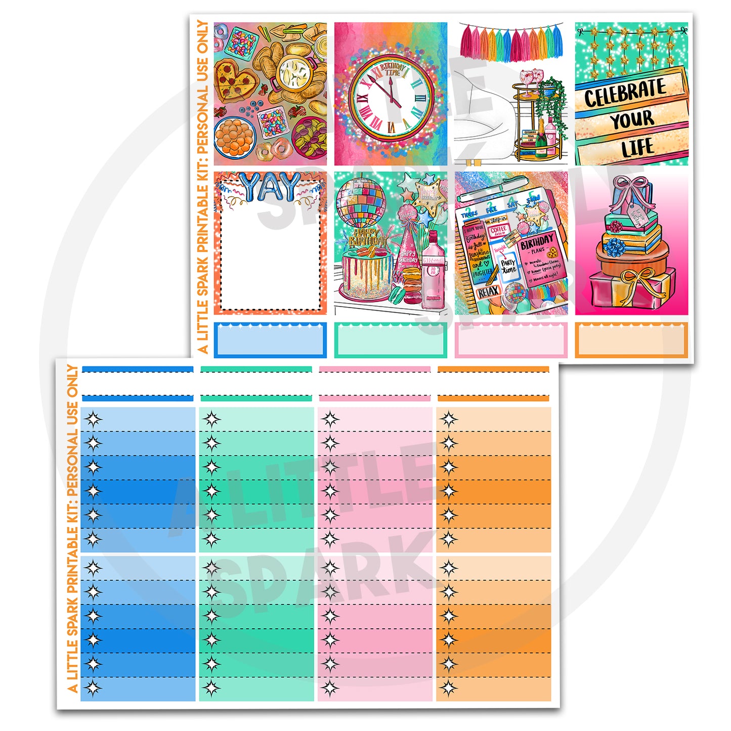 Vertical PRINTABLE Kit: Birthday