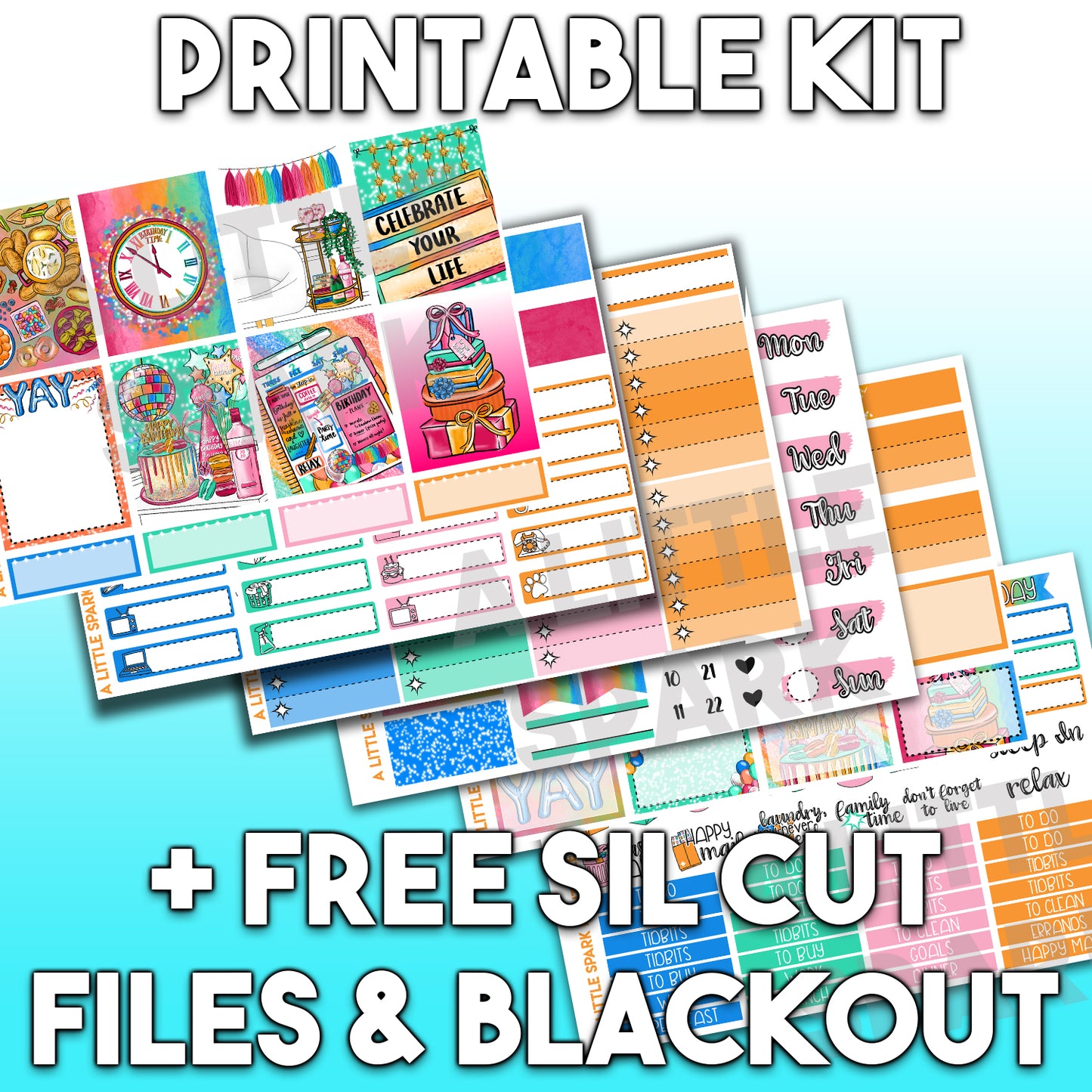 Vertical PRINTABLE Kit: Birthday