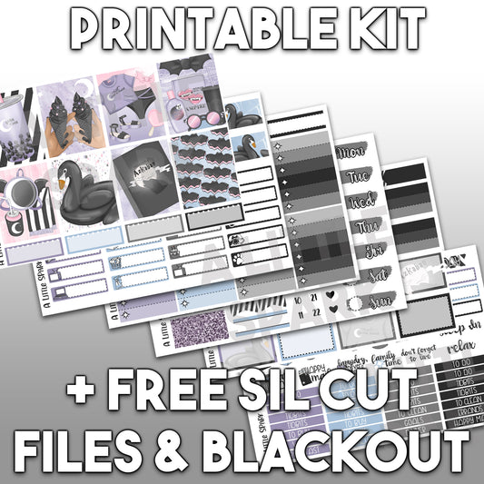 Vertical PRINTABLE Kit Black Summer