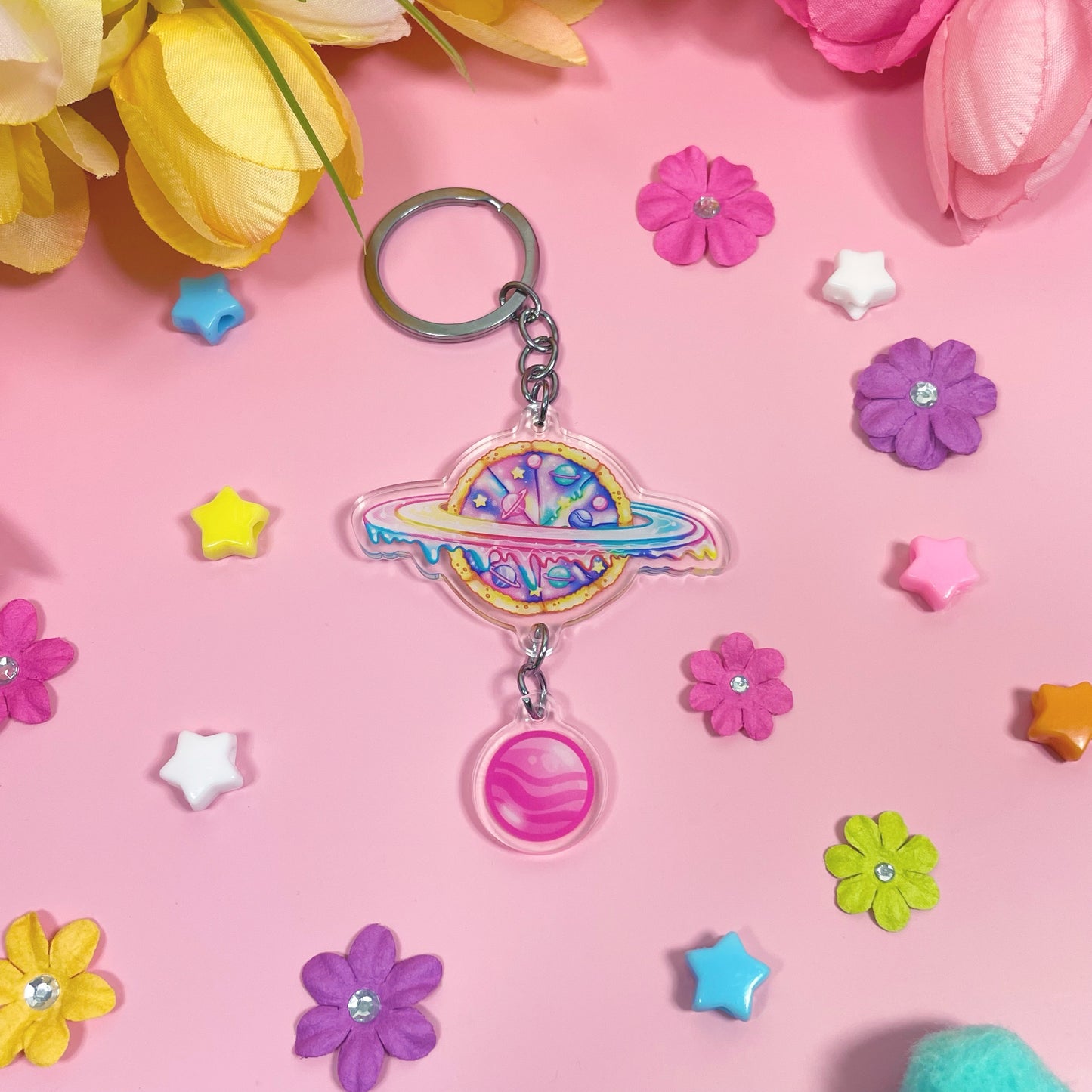 Stellar Pizza Keychain