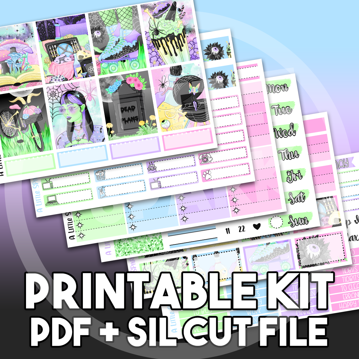 Vertical PRINTABLE Kit: Spooky Petals