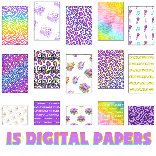 Digital Papers: Painted Wild Papers
