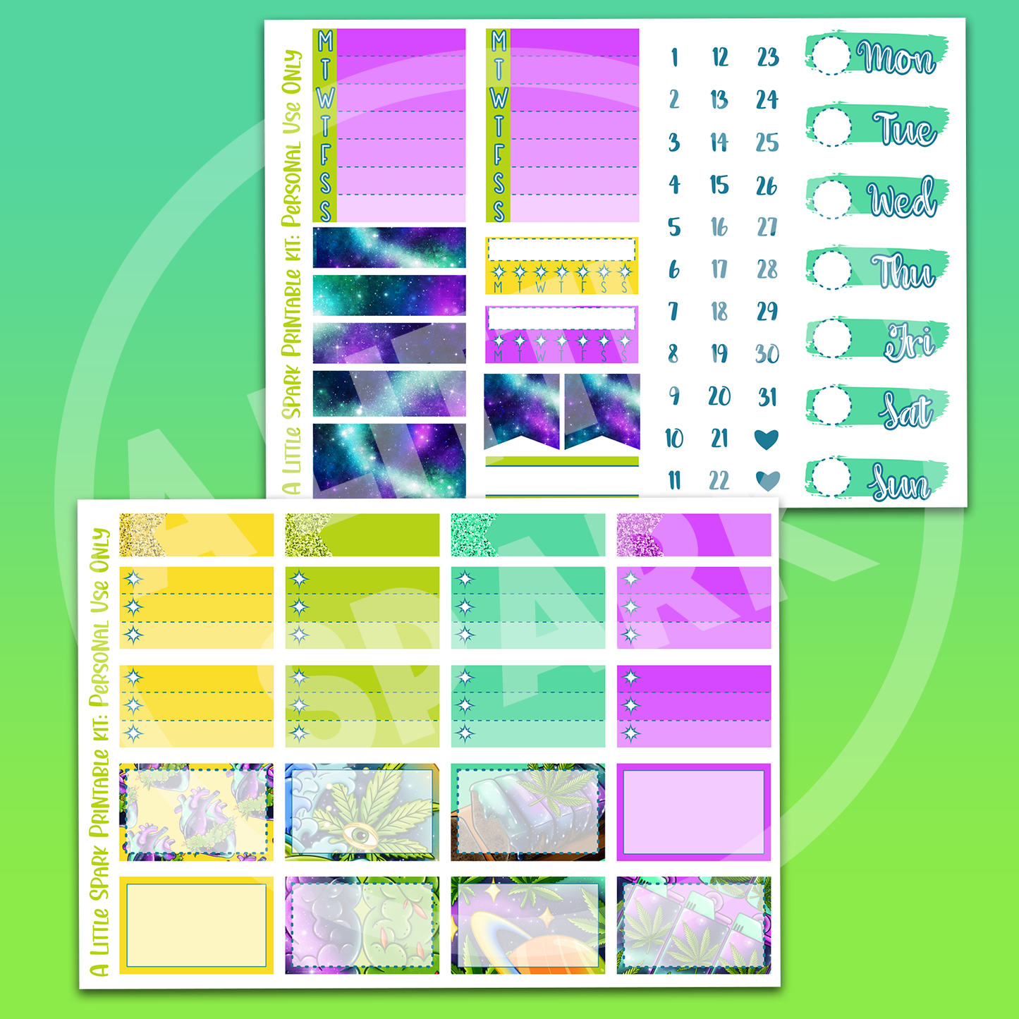 Vertical PRINTABLE Kit: Moon Kush
