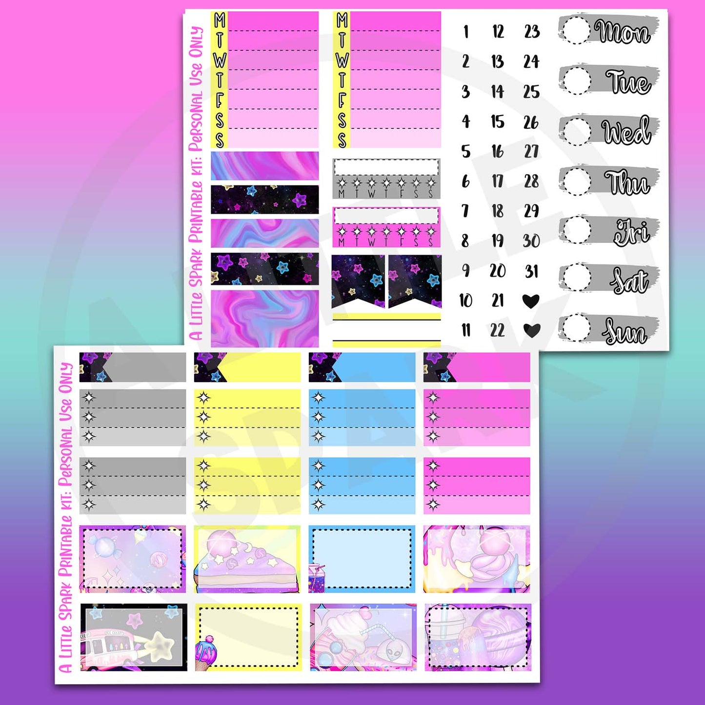 Vertical PRINTABLE Kit Sweet Nebula