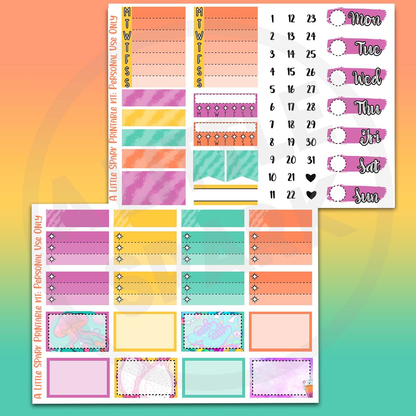 Vertical PRINTABLE Kit Wave Time