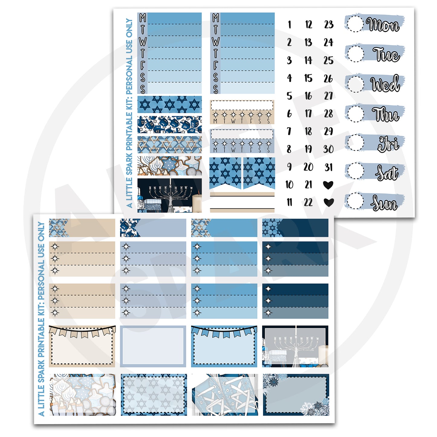 Vertical PRINTABLE Kit: Hanukkah
