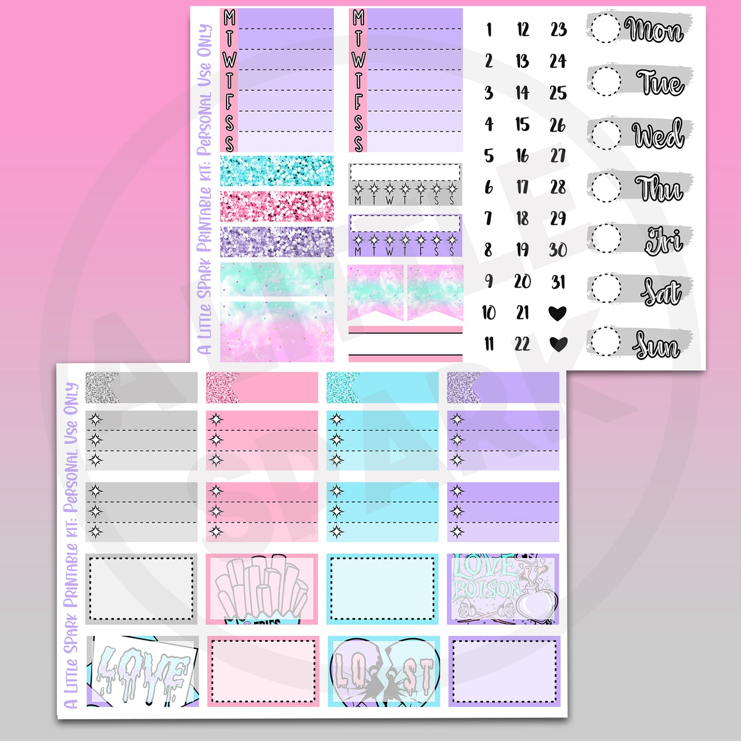 Vertical PRINTABLE Kit Bad Romance