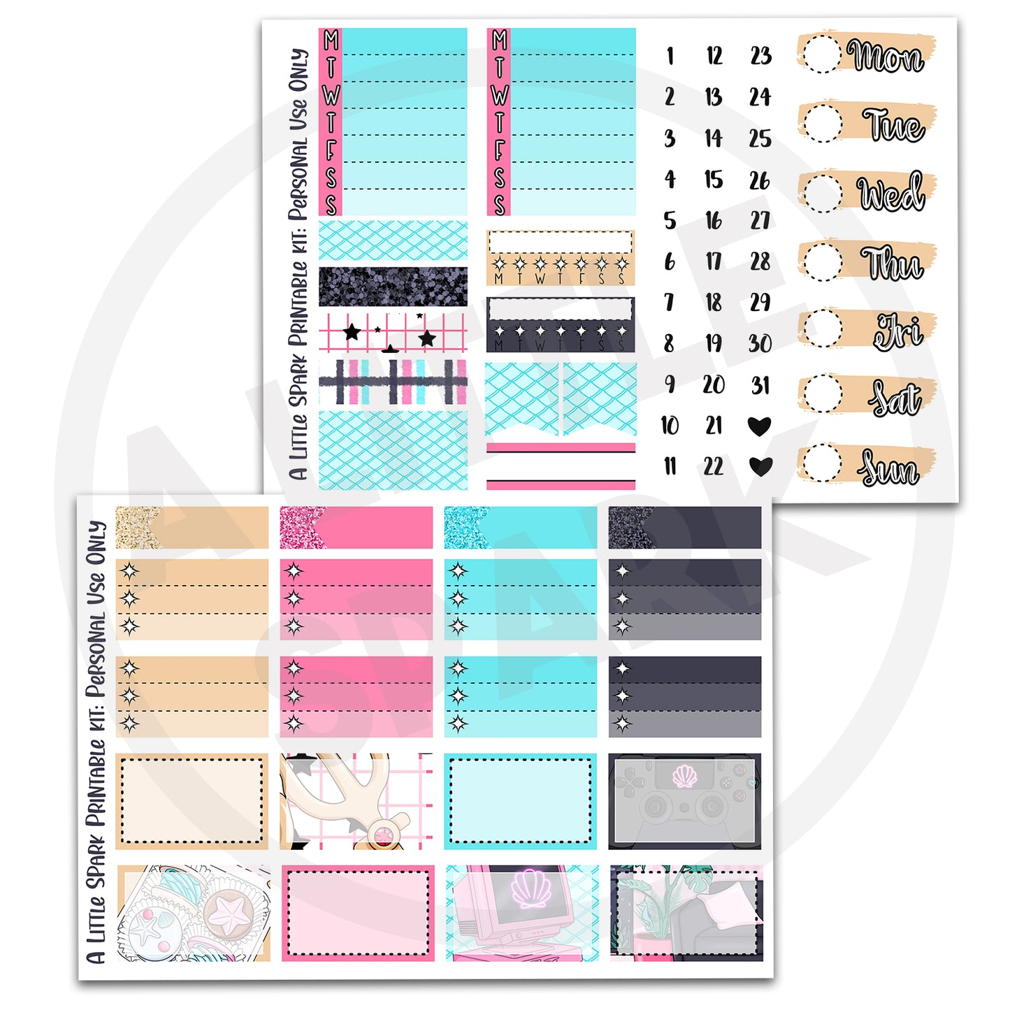 Vertical PRINTABLE Kit Sea Play