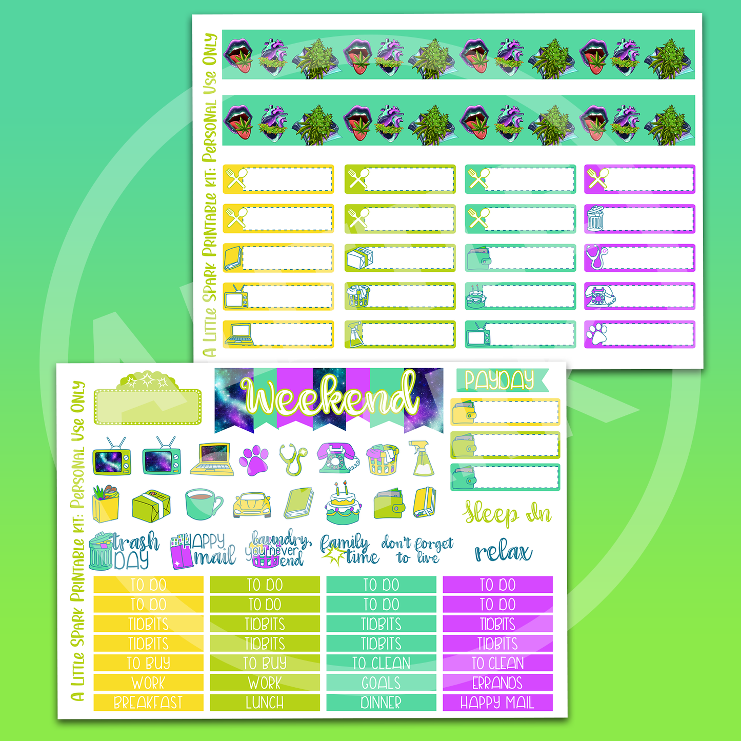 Vertical PRINTABLE Kit: Moon Kush