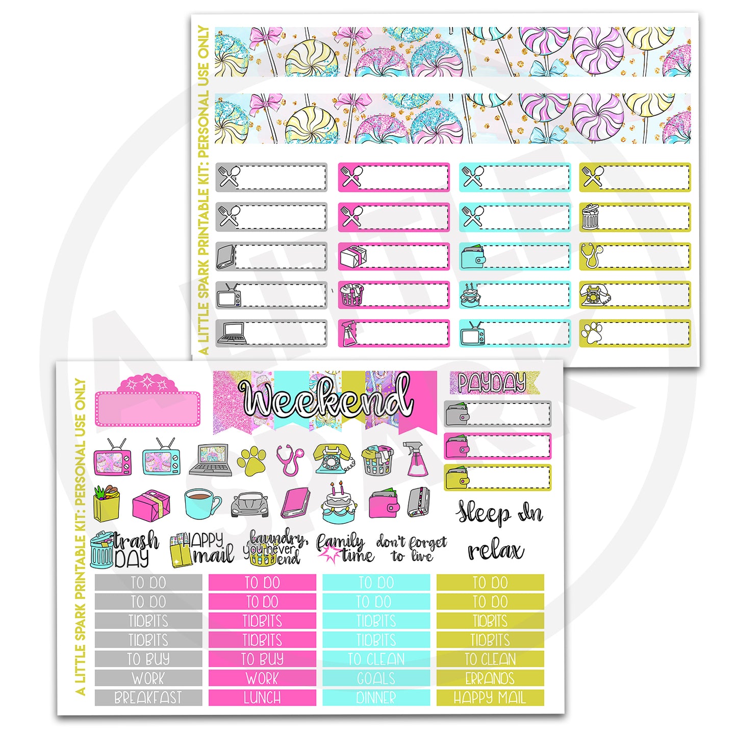 Vertical PRINTABLE Kit Sugar Rush