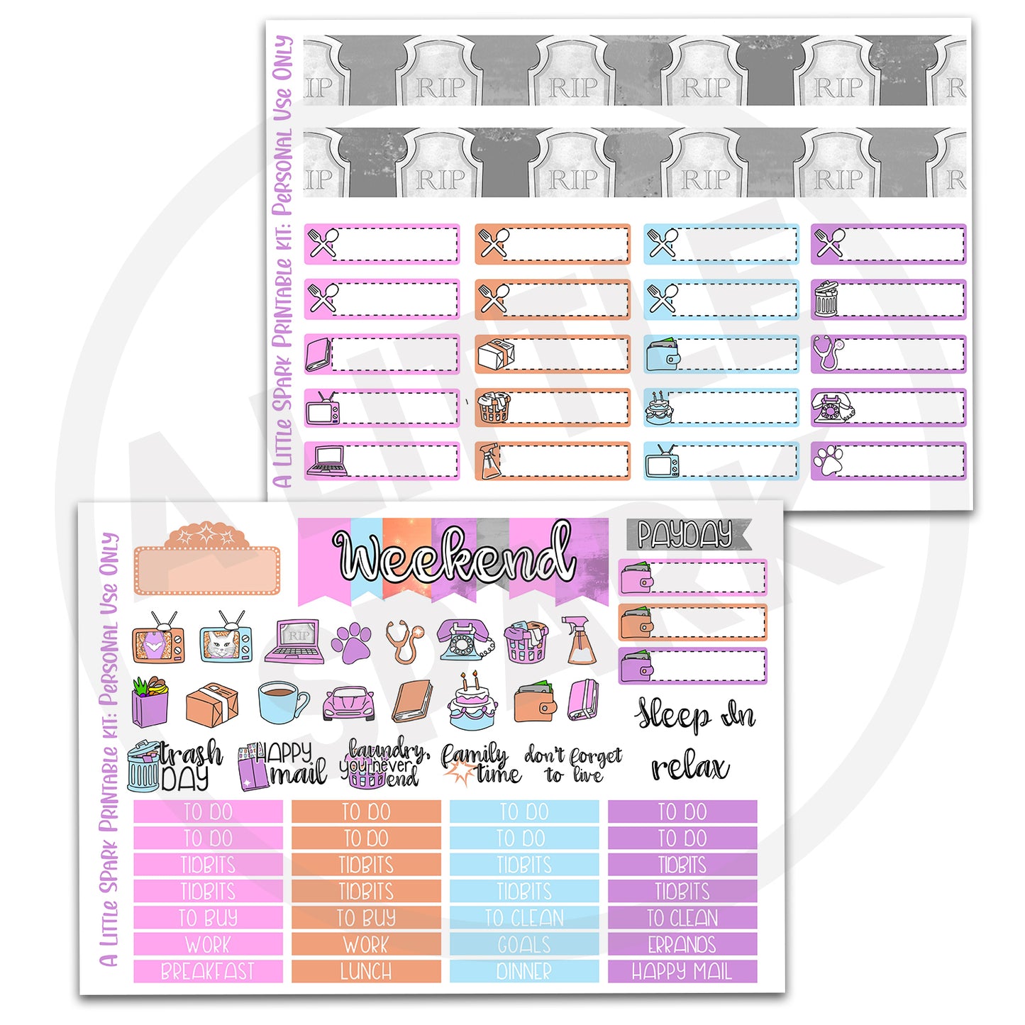 Vertical PRINTABLE Kit Pastel Chills