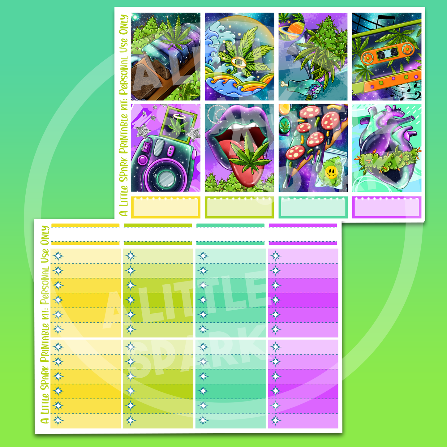 Vertical PRINTABLE Kit: Moon Kush