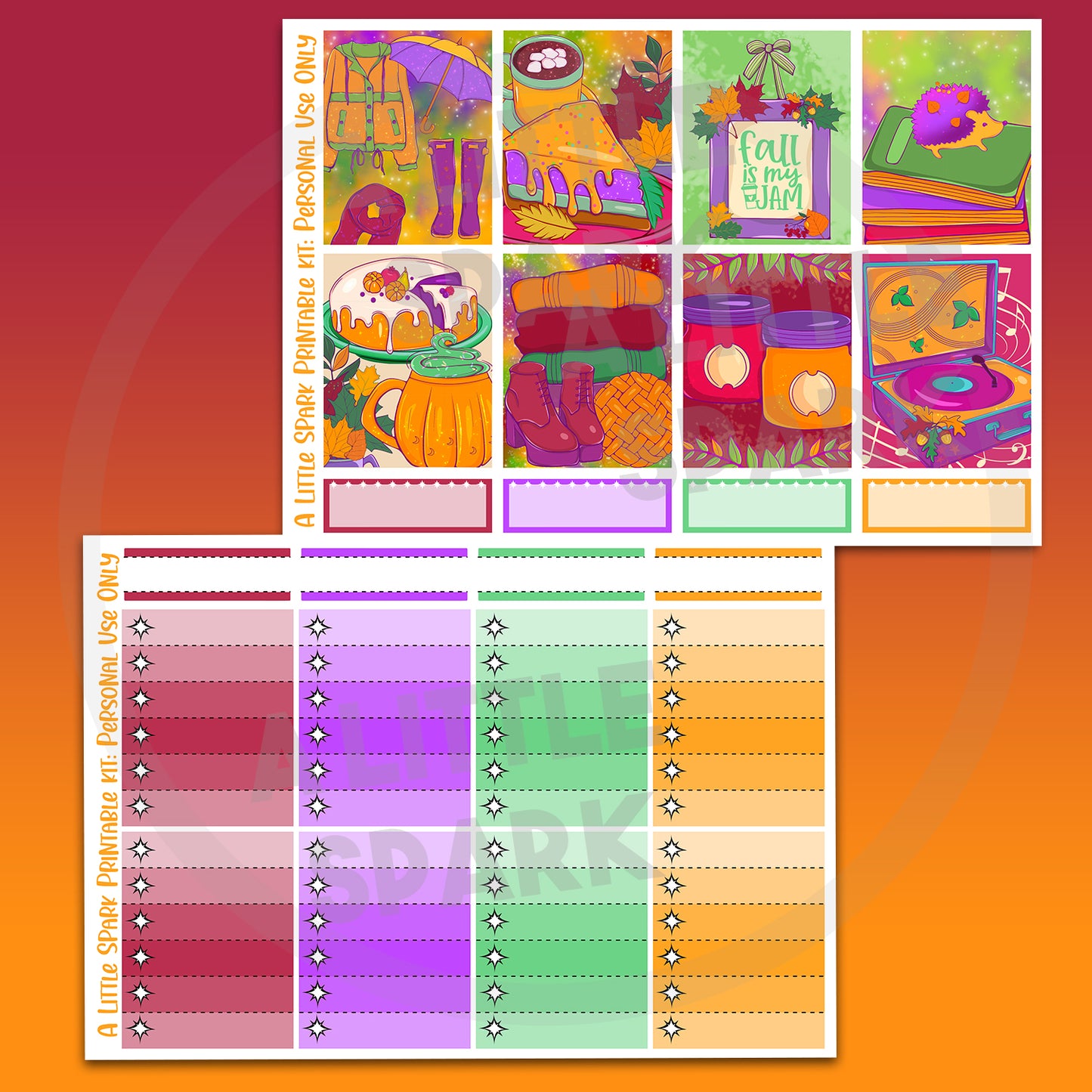 Vertical PRINTABLE Kit: Warm