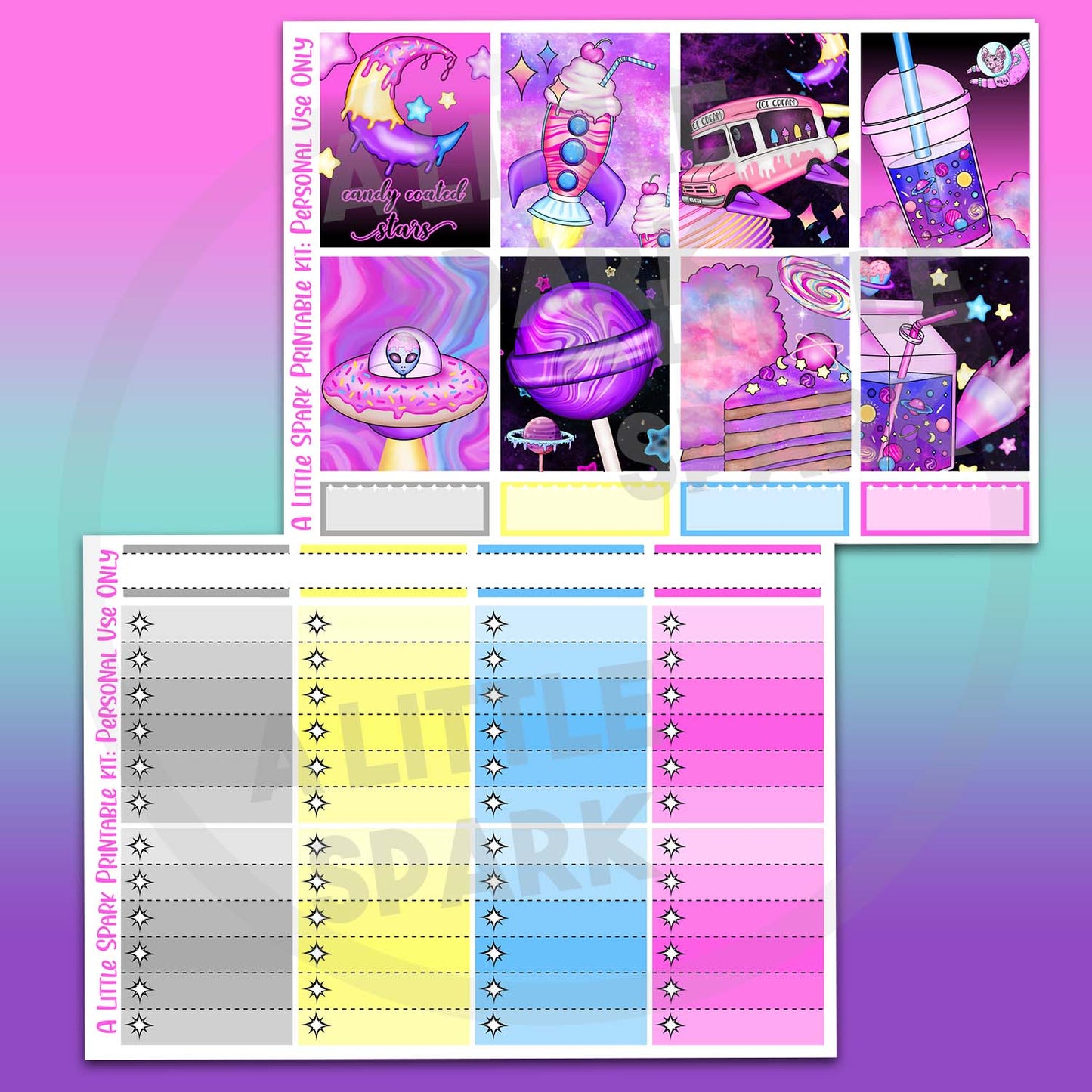 Vertical PRINTABLE Kit Sweet Nebula