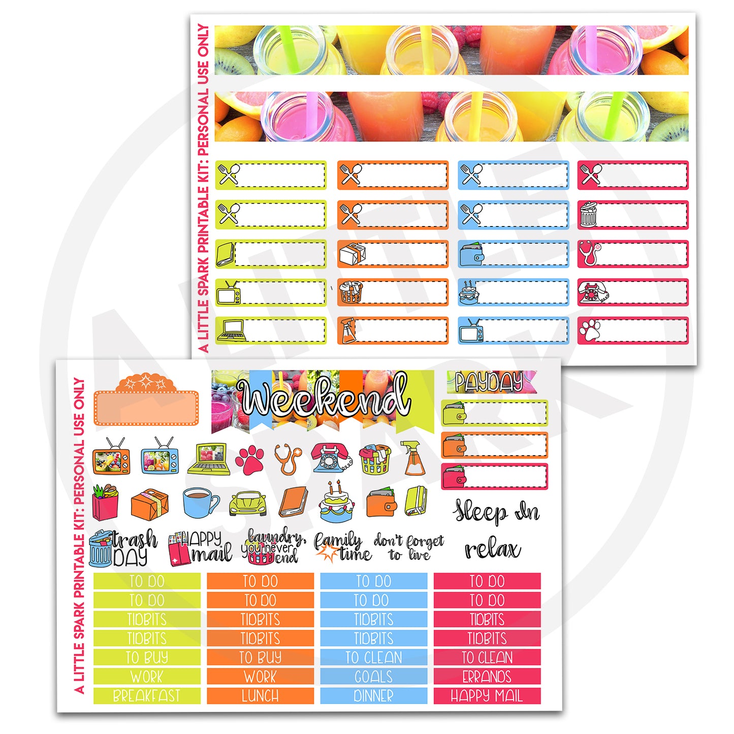 Vertical PRINTABLE Kit: Juicy