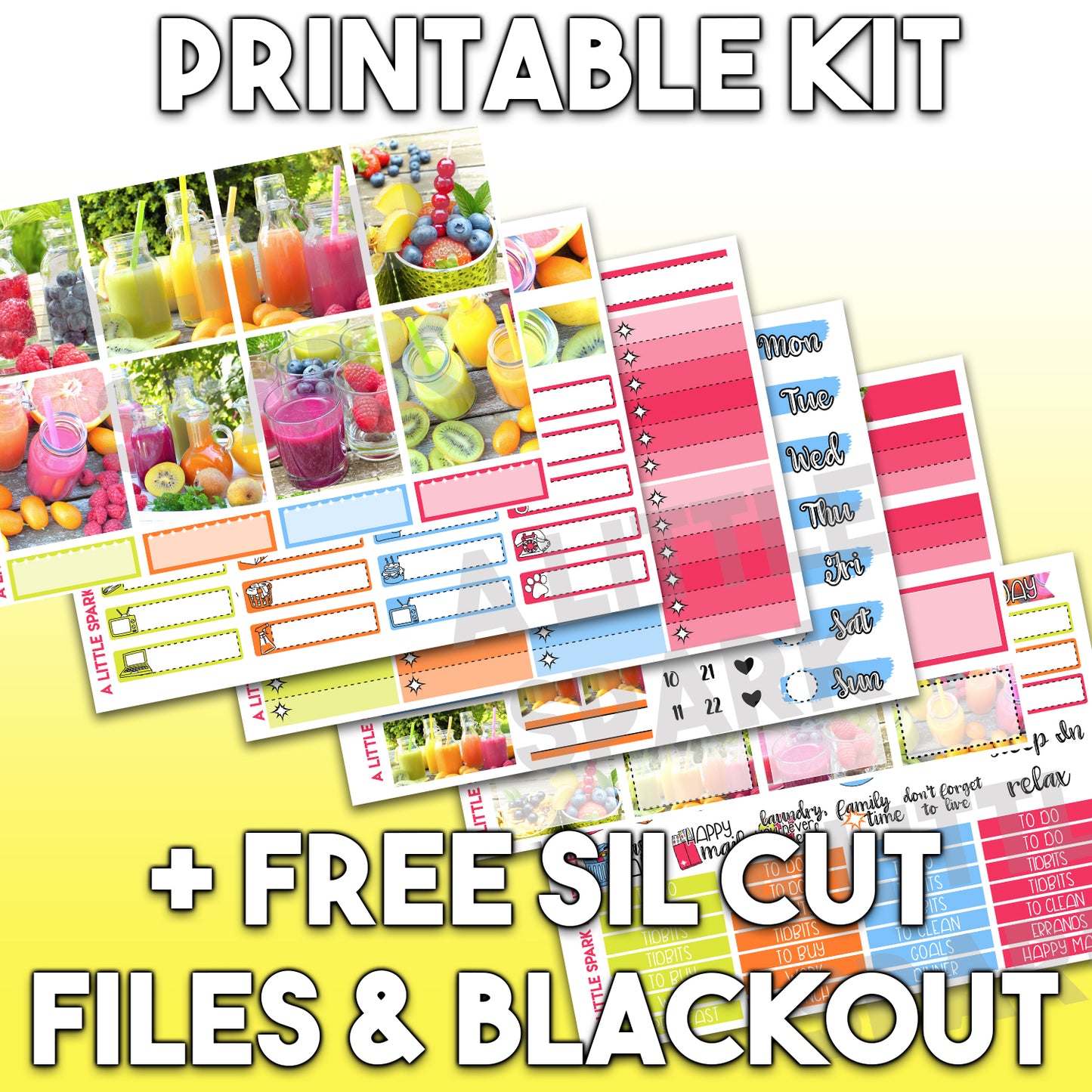 Vertical PRINTABLE Kit: Juicy