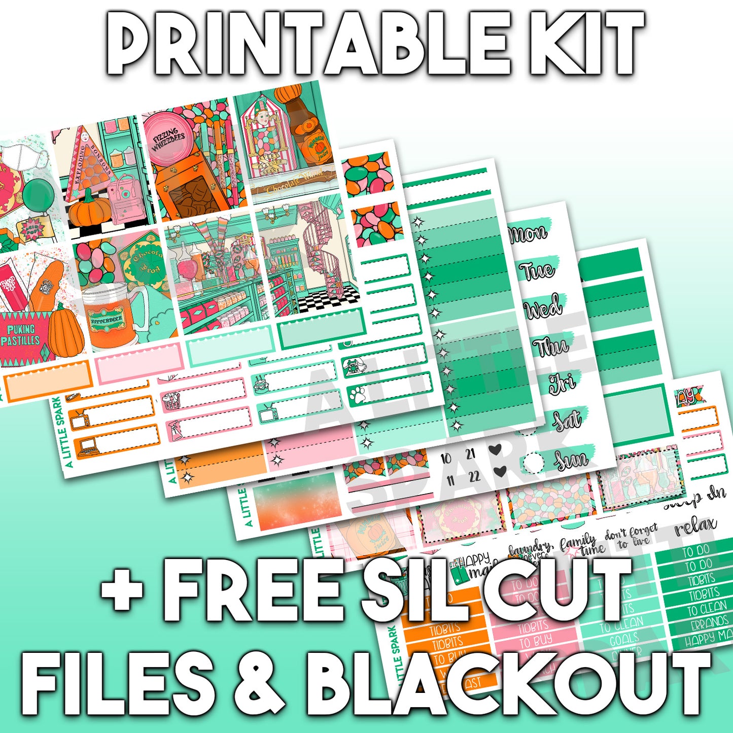 Vertical PRINTABLE Kit: Honeydukes