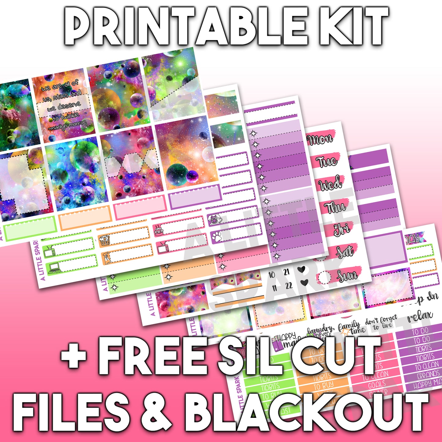 Vertical PRINTABLE Kit: Cosmic