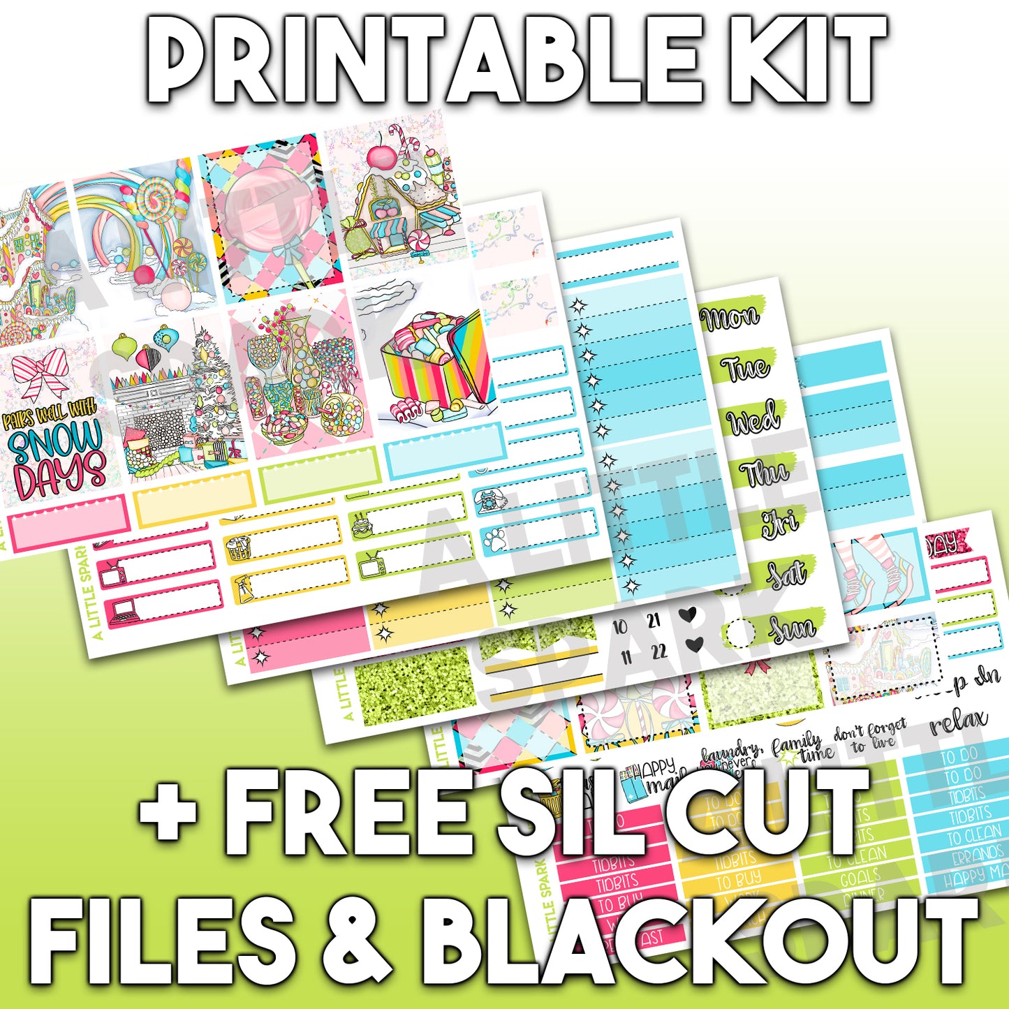 Vertical PRINTABLE Kit: Winter Candy