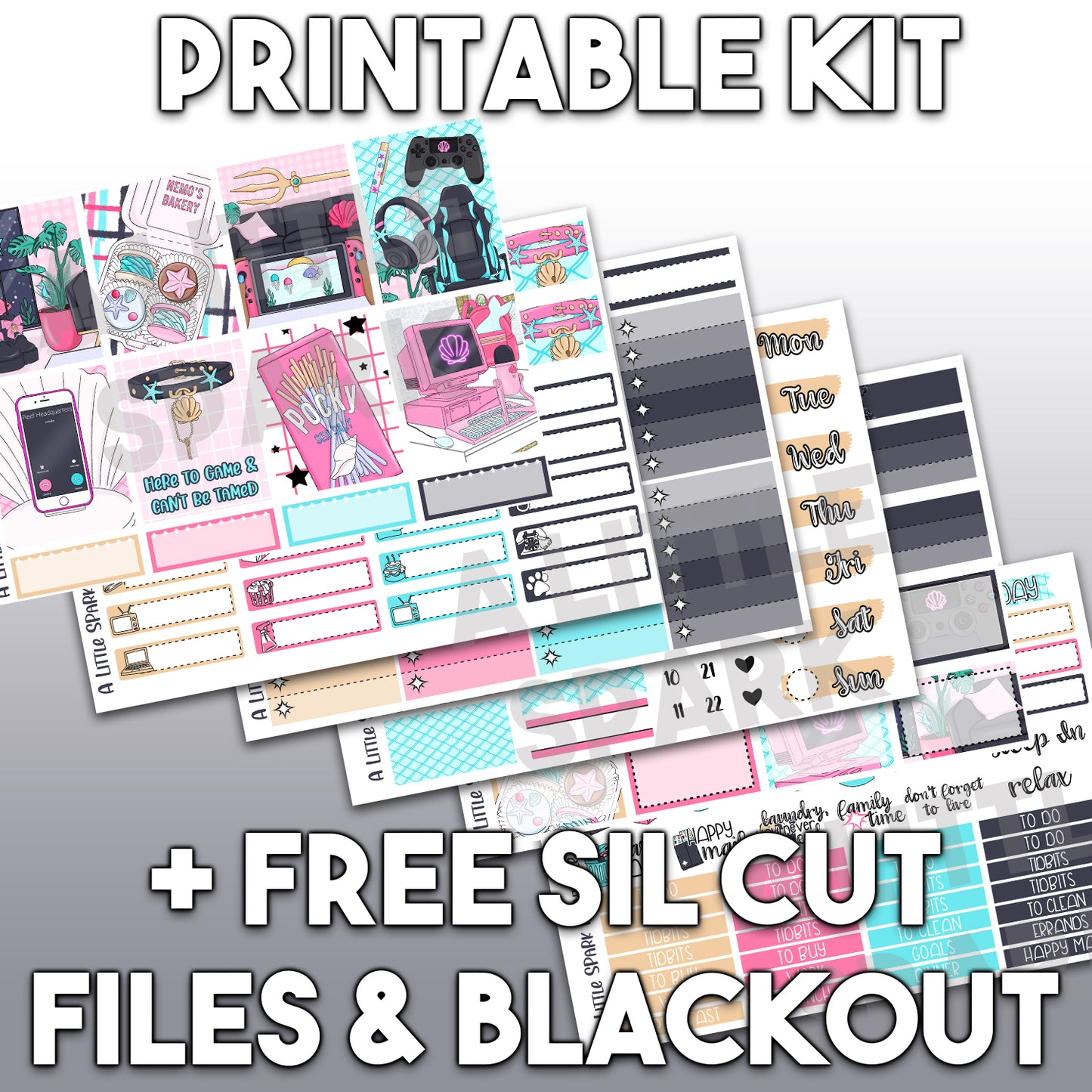Vertical PRINTABLE Kit Sea Play