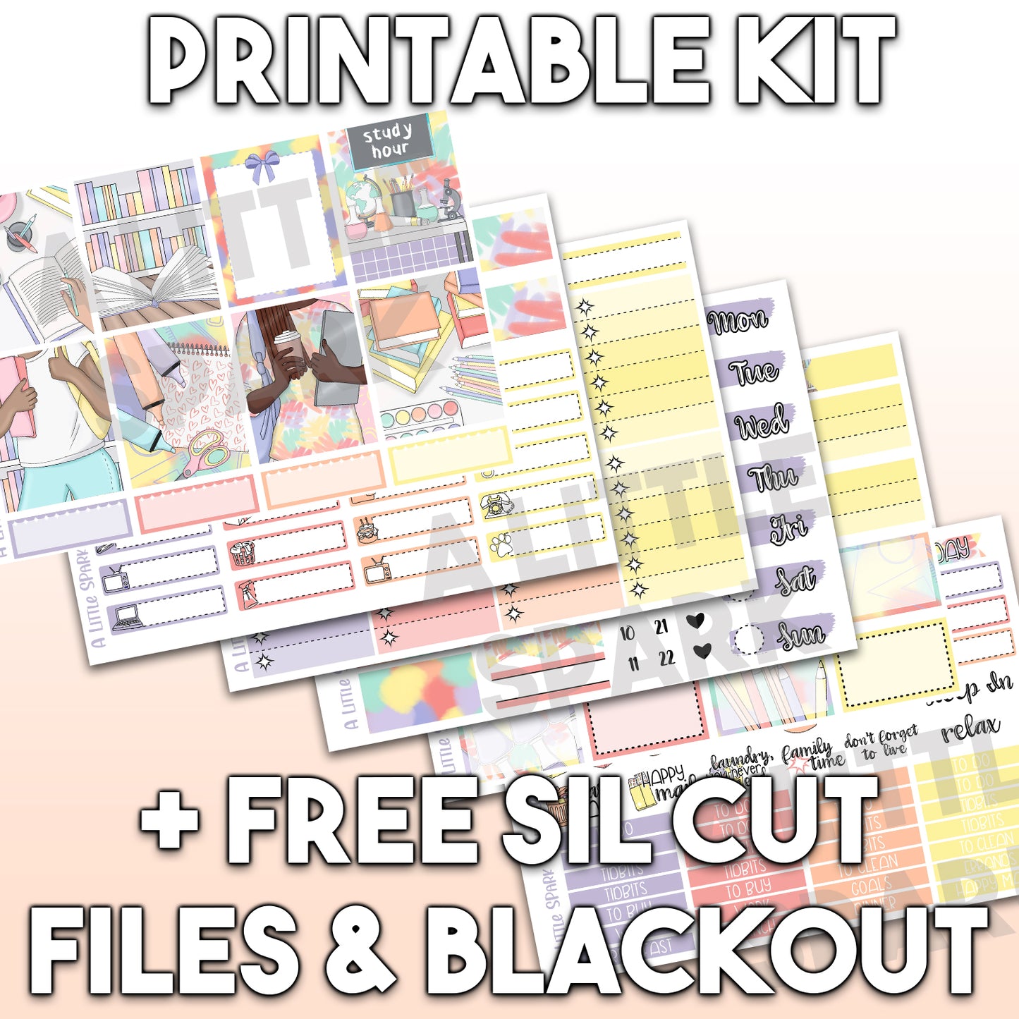 Vertical PRINTABLE Kit: Study