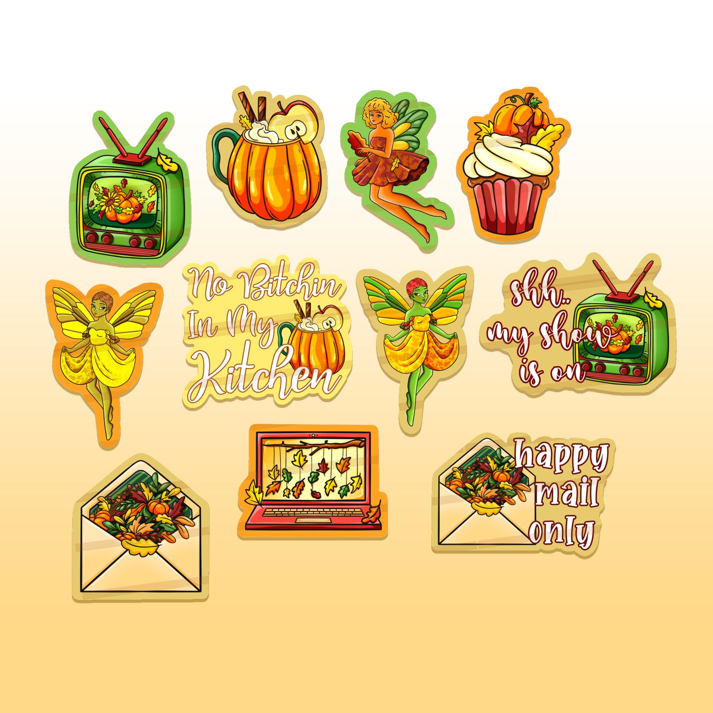 Fall Icon Die Cut Stickers