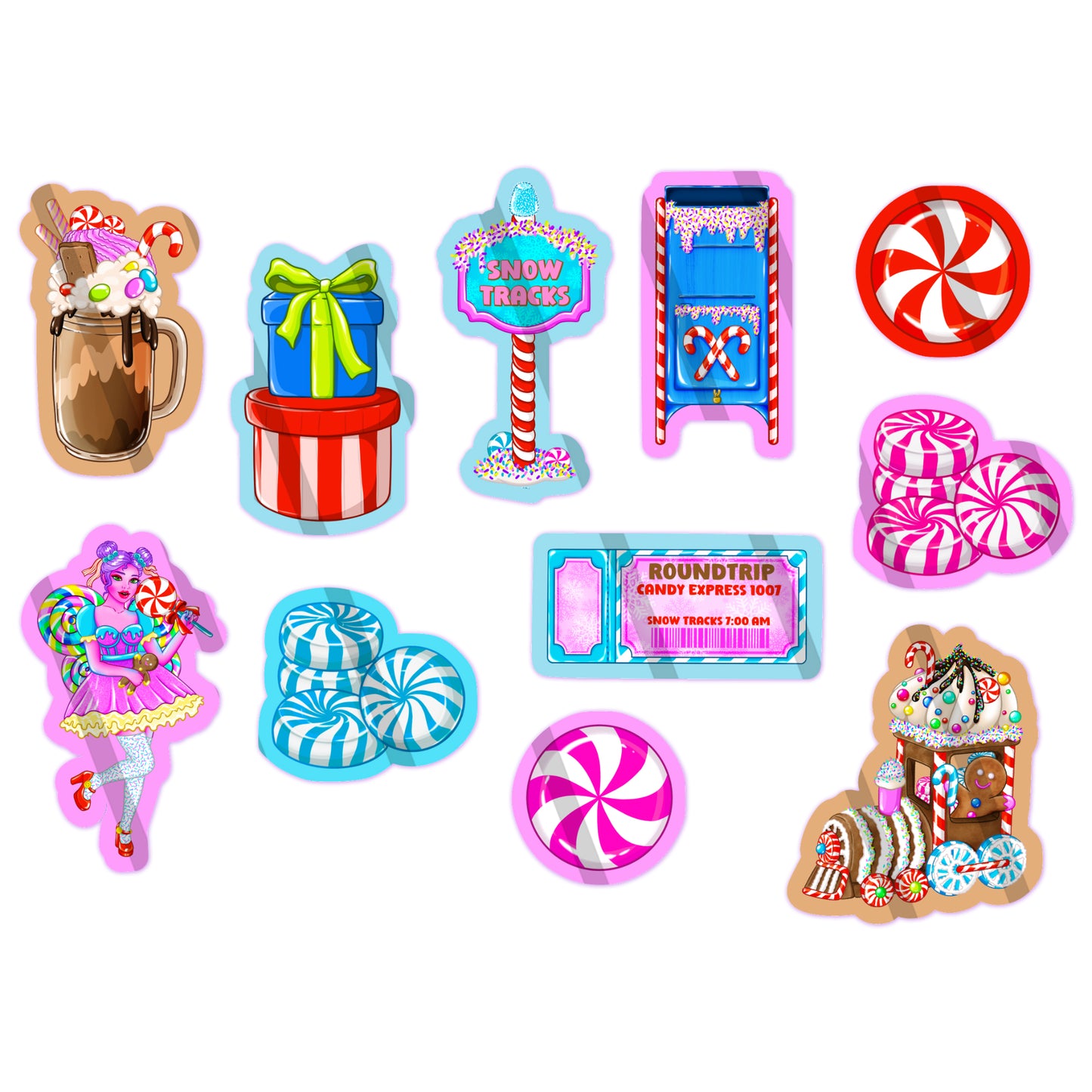 Snow Tracks: Die Cut Sticker Pack