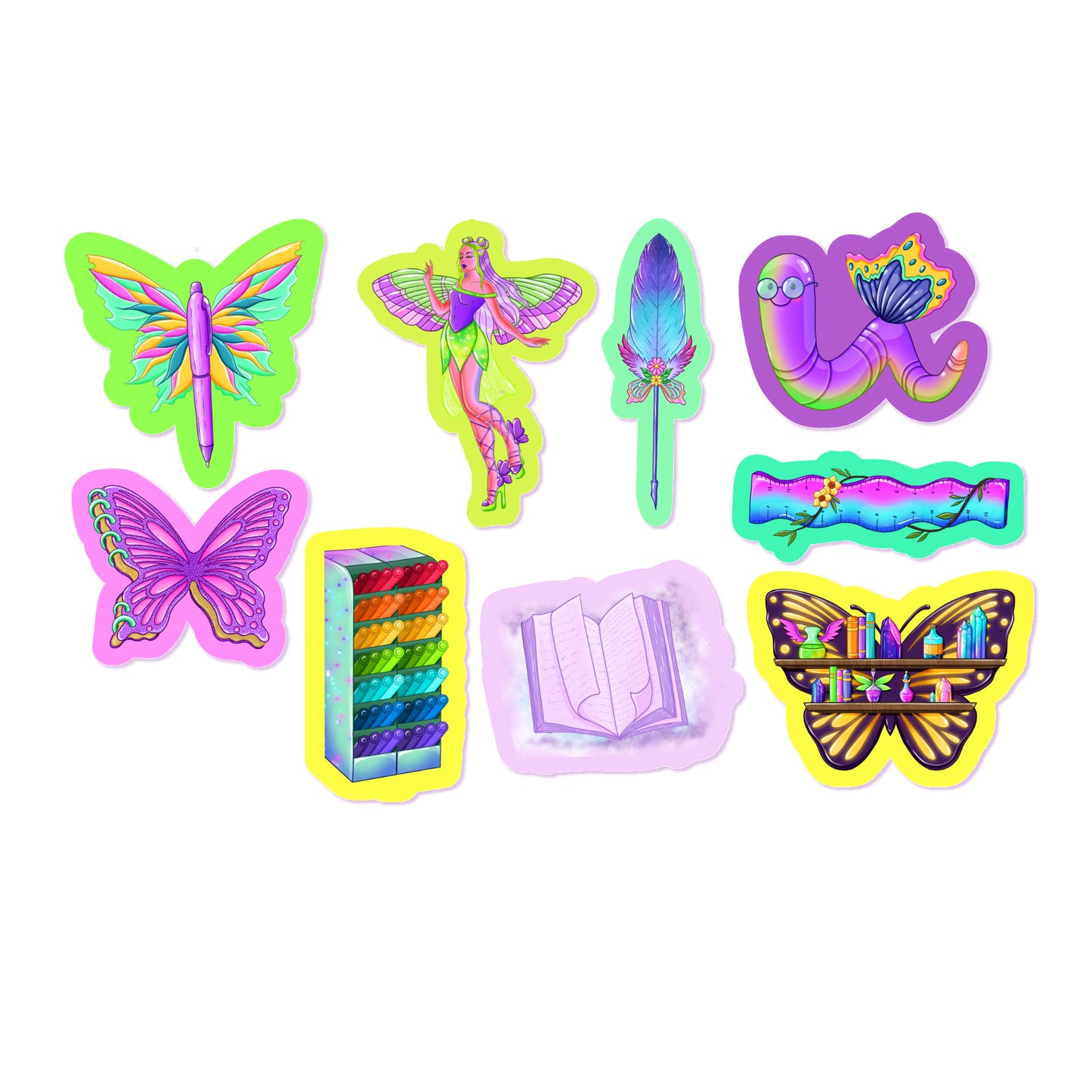 Flutter: Die Cut Sticker Pack