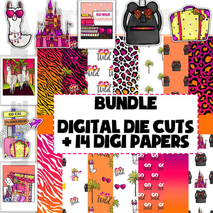 PRINTABLE Planaheim Bundle: GO Wild Digital Paper + Digital Die Cuts