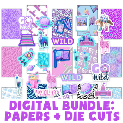 Digital Bundle: Digital Die Cuts and Papers // Wild Stars