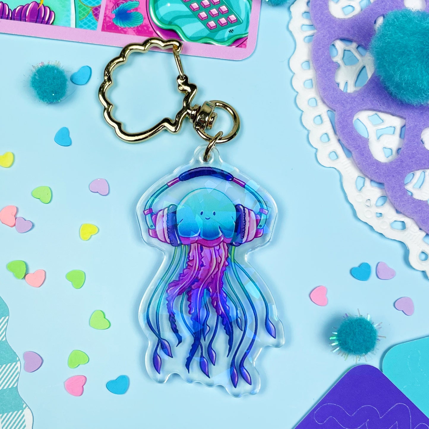 Lyrical Jellyfish Keychain // Seaside