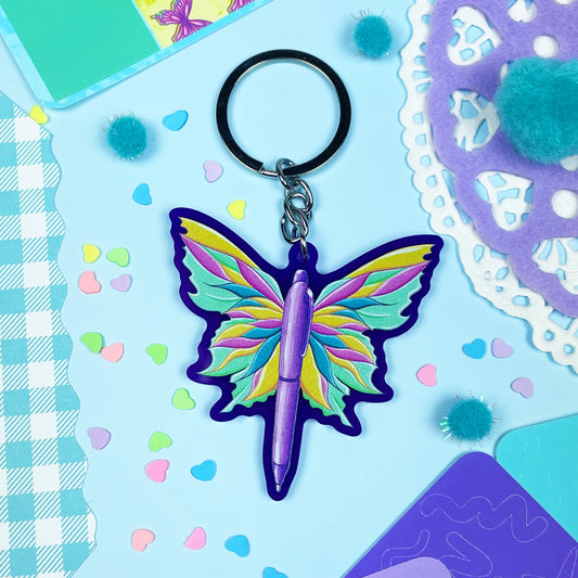 Flutter Faerie Pen Keychain