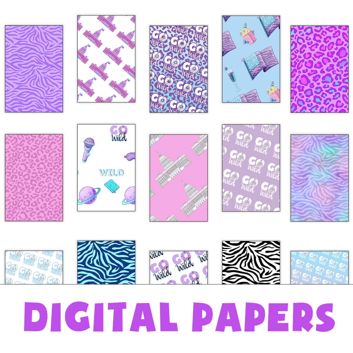 Digital Papers: Wild Stars Printable